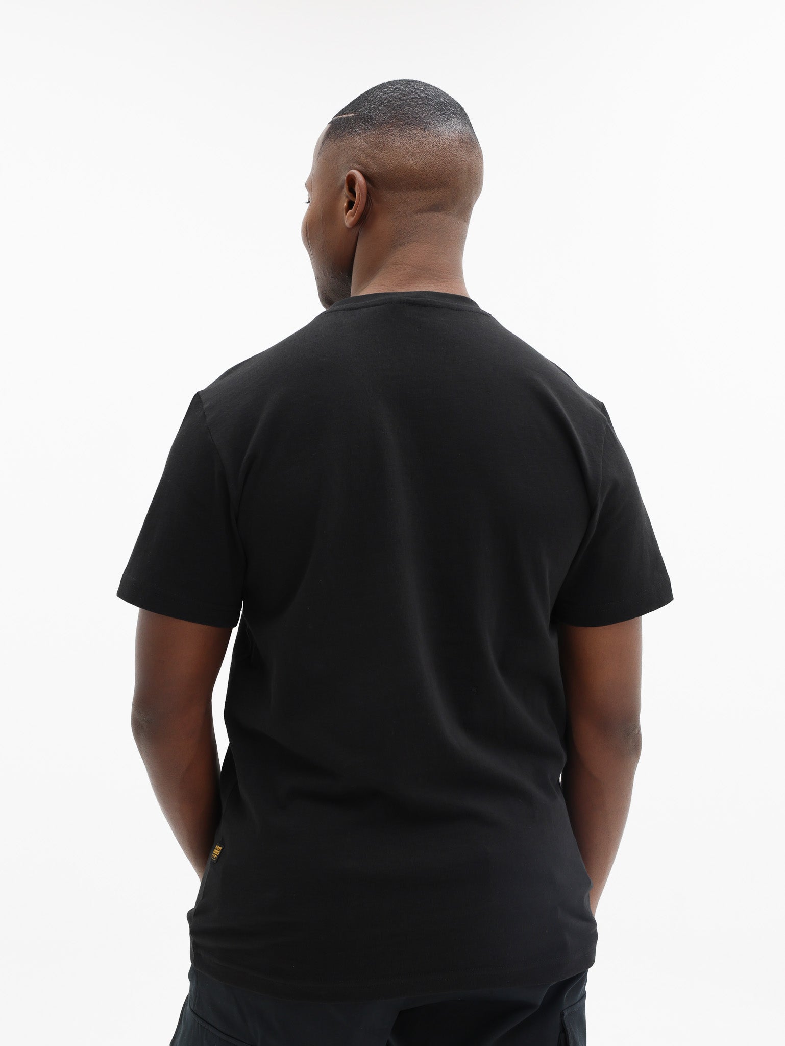 G-STAR T-SHIRT FELT LOGO DARK BLACK